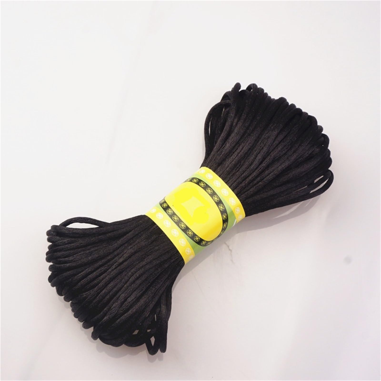Nylon Cord Thread 10pcs 20Meters/Bundle Of 2.5MM Chinese Knot Polyester Colored No.5 Thread Handmade Woven Rope DIY Jewelry Wire for Making Bracelet, Necklace, Chinese Knot(Black)