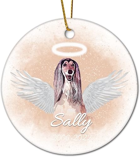 Miniatura 10 de Pet Memorial Gift, Personalized Dog Christmas Ornament, Dogo Argentino Ceramic Keepsake, Round Dog Bauble Tree Decor, Dog Gifts, Pet Loss Ornament,