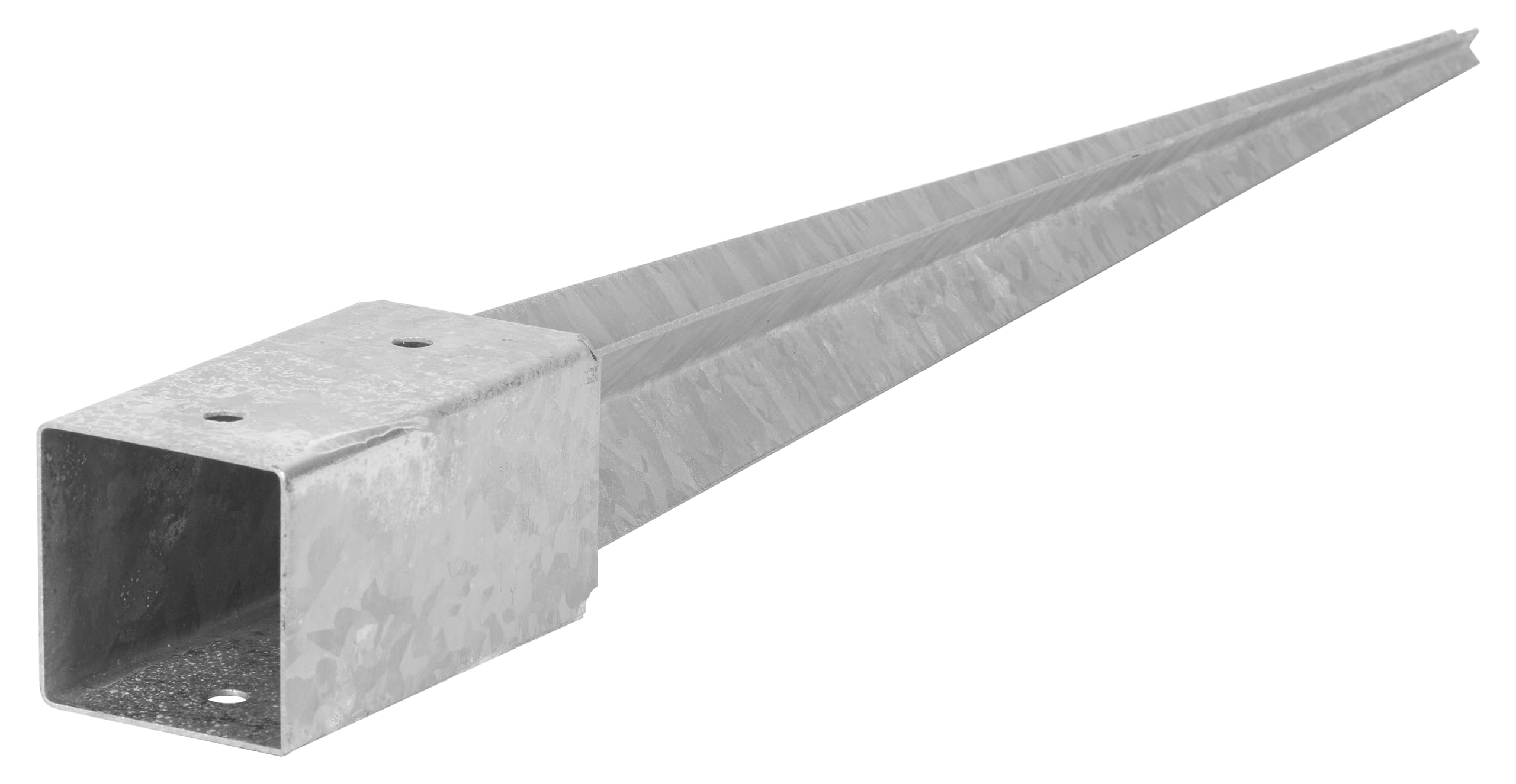 ADGO Einschlagbodenhülse - 4er Set Pfostenträger 80x80 Länge 750 mm - Zaunpfostenträger - Bodenanker für Holzpfosten - Feuerverzinkt - Einschlaghülse - Einschlagbodenhülse - Anker