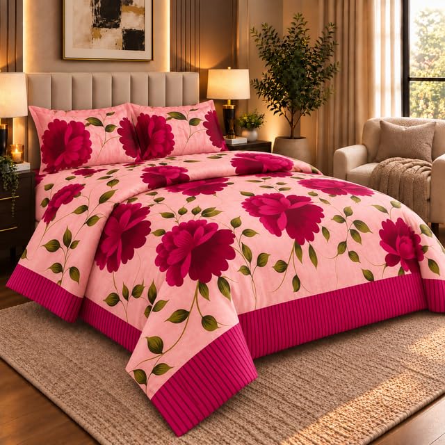 Opulent Living Double Bedding Set with Fitted Sheet & 2 Pillowcases