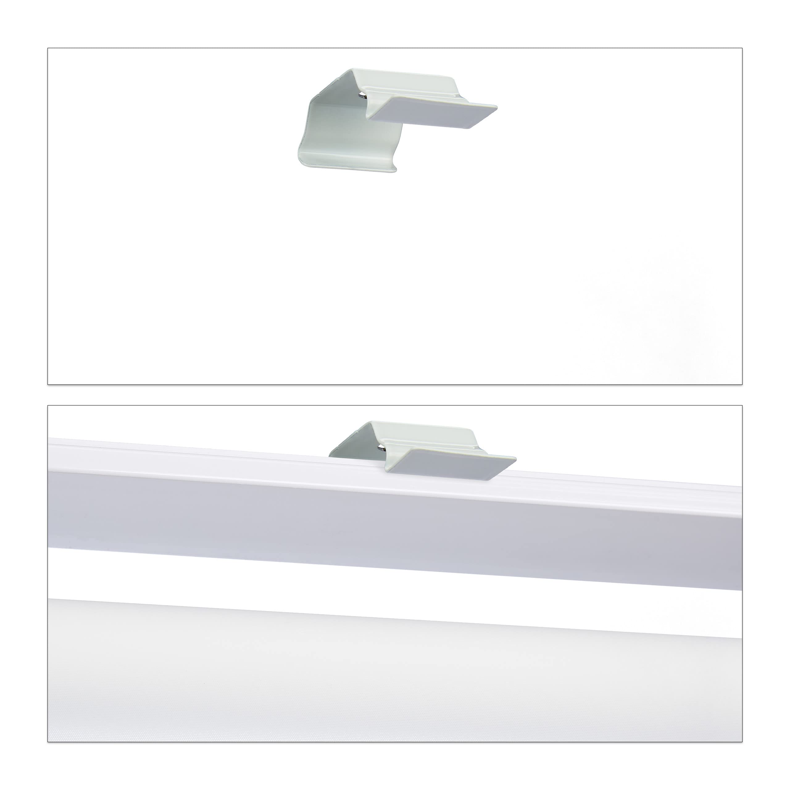 Relaxdays Cortina Enrollable Ducha, Estor con Cadena, Repelente Agua, Instalación Techo o Pared, 120x240 cm, Blanco