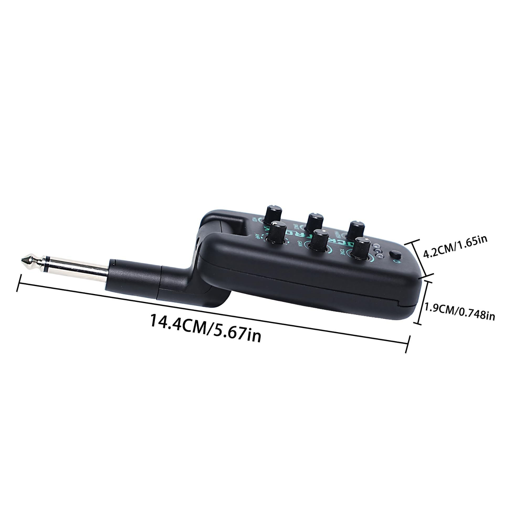 EROK Amplificatore per cuffie per chitarra con 9 toni di simulazione, effetti tascabili portatili ricaricabili tramite USB, con funzione wireless, supporto registrazione OTG
