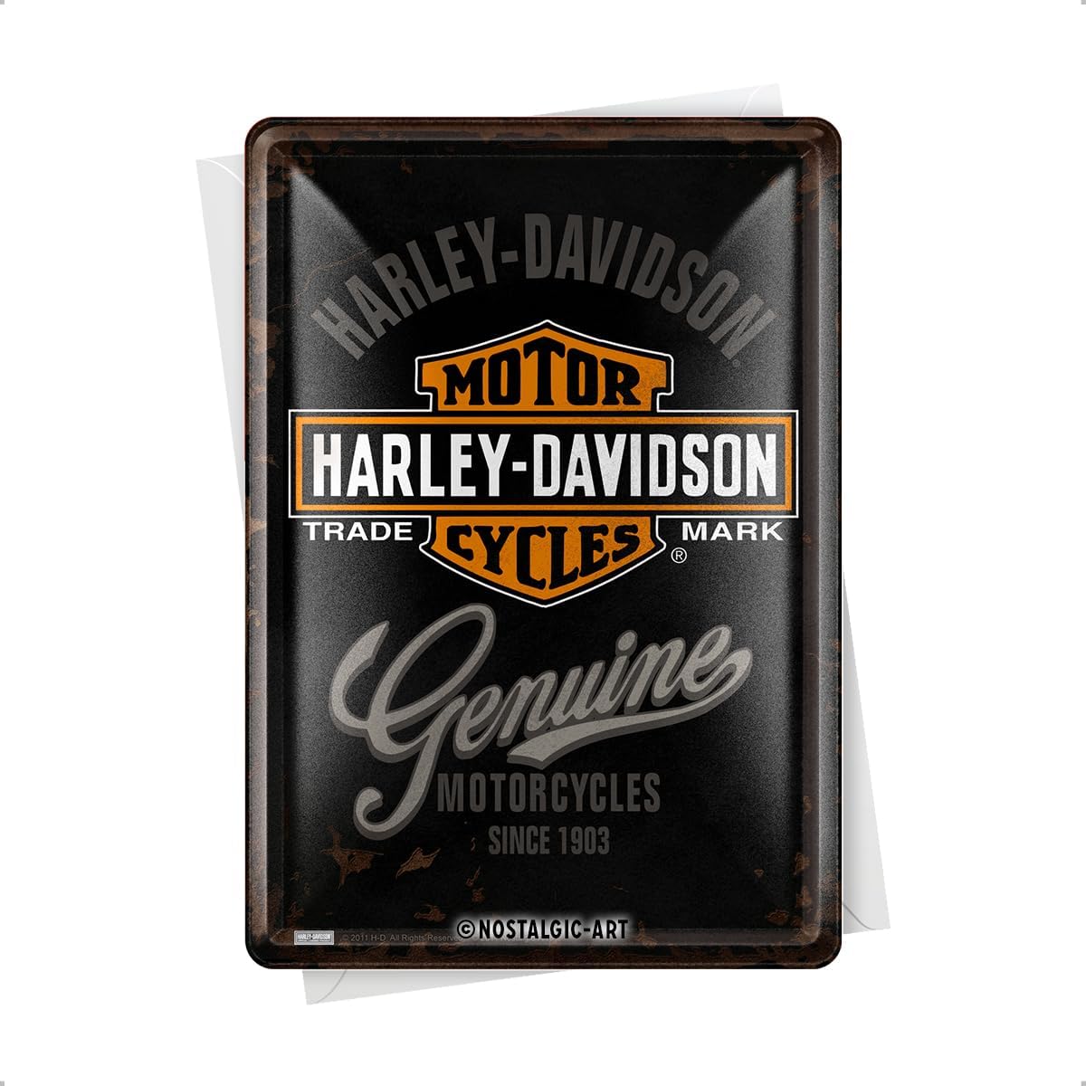 Plaque Métal Vintage Harley-Davidson 'Parking Only' - 15x20cm - Déco Rétro Garage Ou Bureau - Fabriqué En Allemagne
