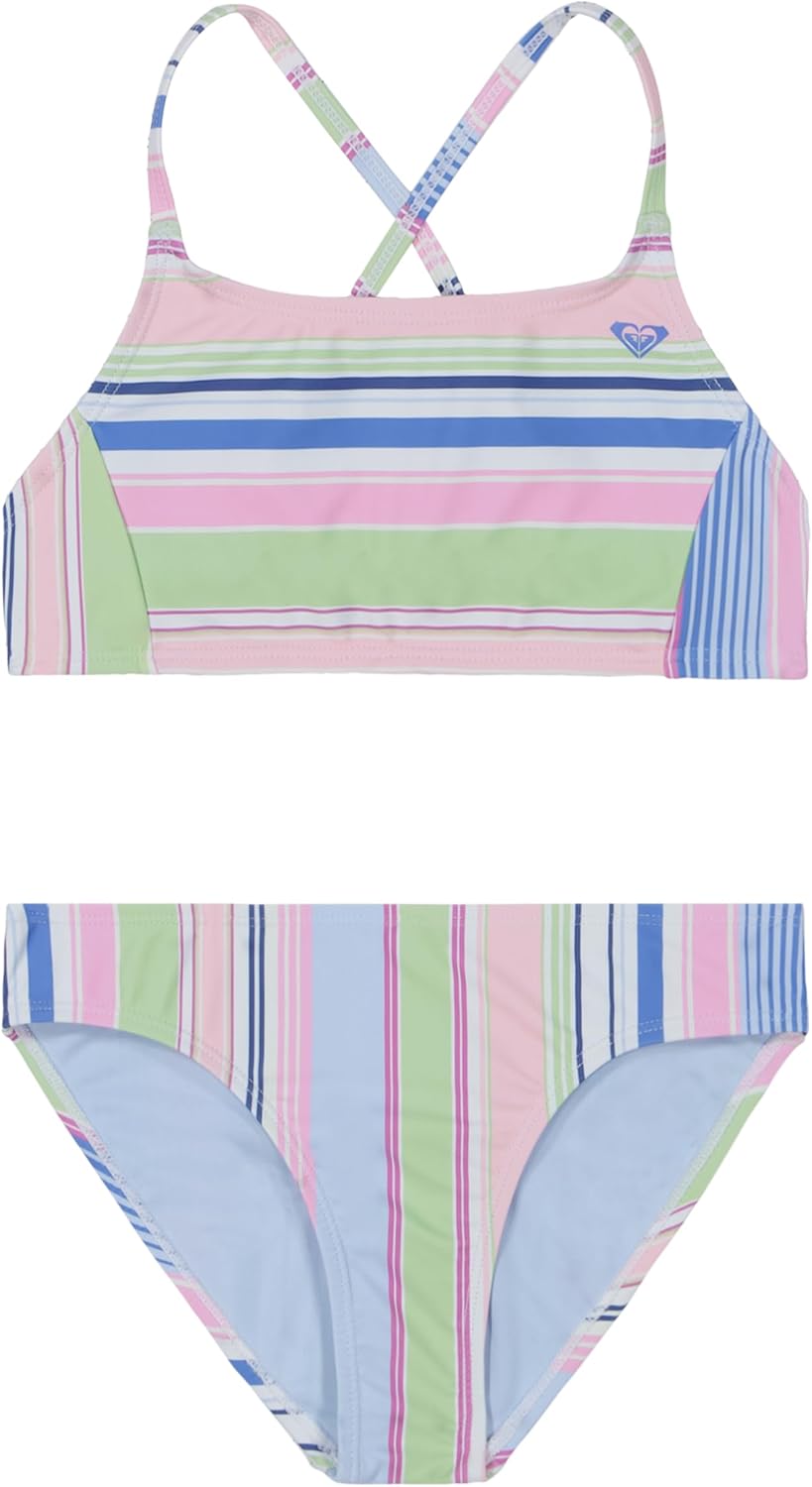 Roxy Girls' Two-Piece Bikini Swimsuit Set, UPF 50+ Sun Protection, Quick-Dry... - Picture 27 of 44