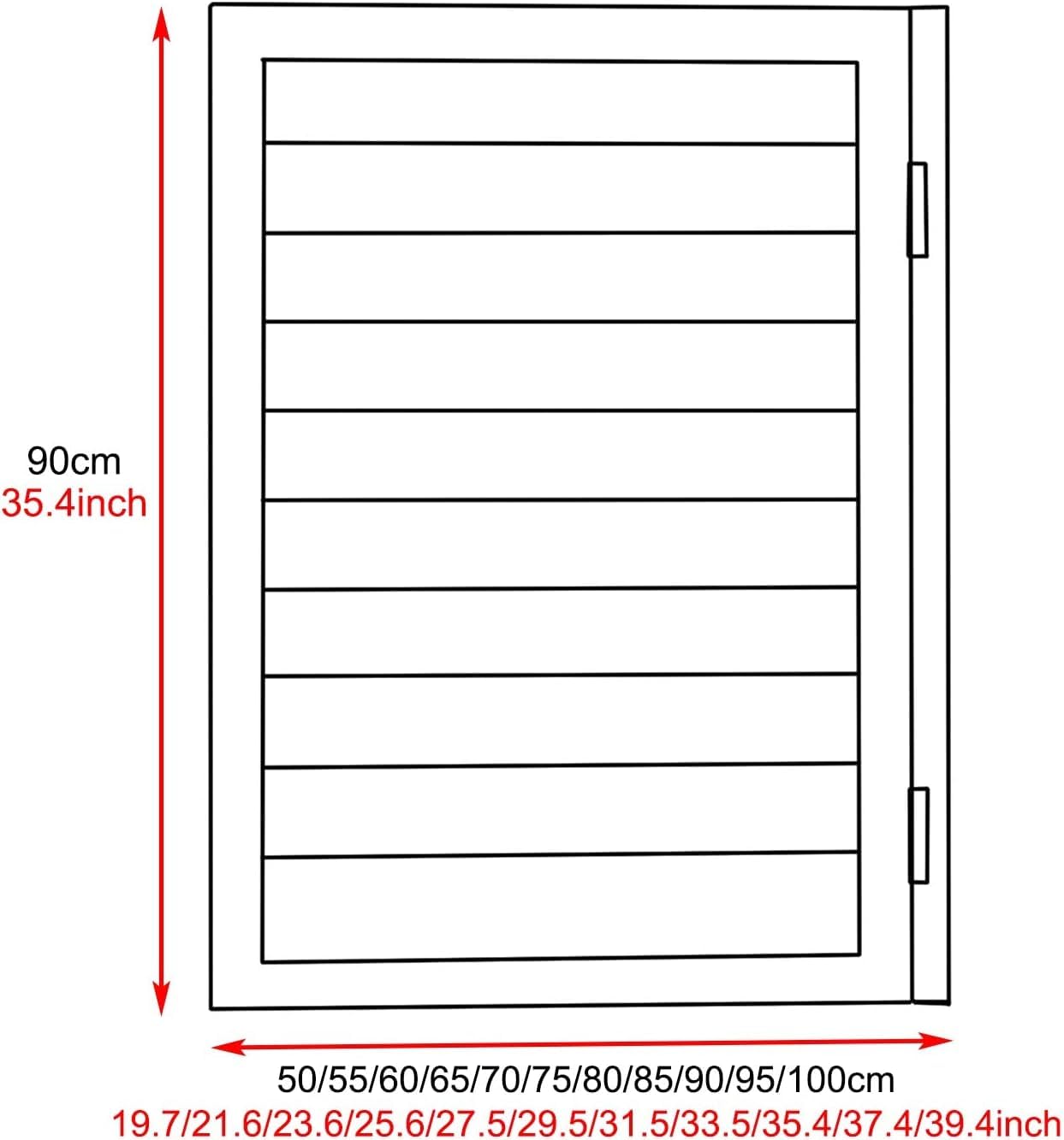 ISCBAFYX Portail de en Bois à Double battant avec charnière Schwarz L75cmxH90cm