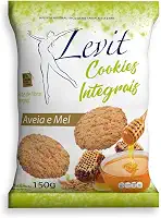 Biscoito Cookies Integrais Aveia E Mel Levit 150G, Dallas Alimentos, Biscoito Doce Integral Cookie Sabor Aveia E Mel, Verde, Ideal Para Dietas Com Mais Fibras, Alimentação Integral E Saborosa