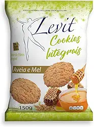 Biscoito Cookies Integrais Aveia E Mel Levit 150G, Dallas Alimentos, Biscoito Doce Integral Cookie Sabor Aveia E Mel, Verde, Ideal Para Dietas Com Mais Fibras, Alimentação Integral E Saborosa