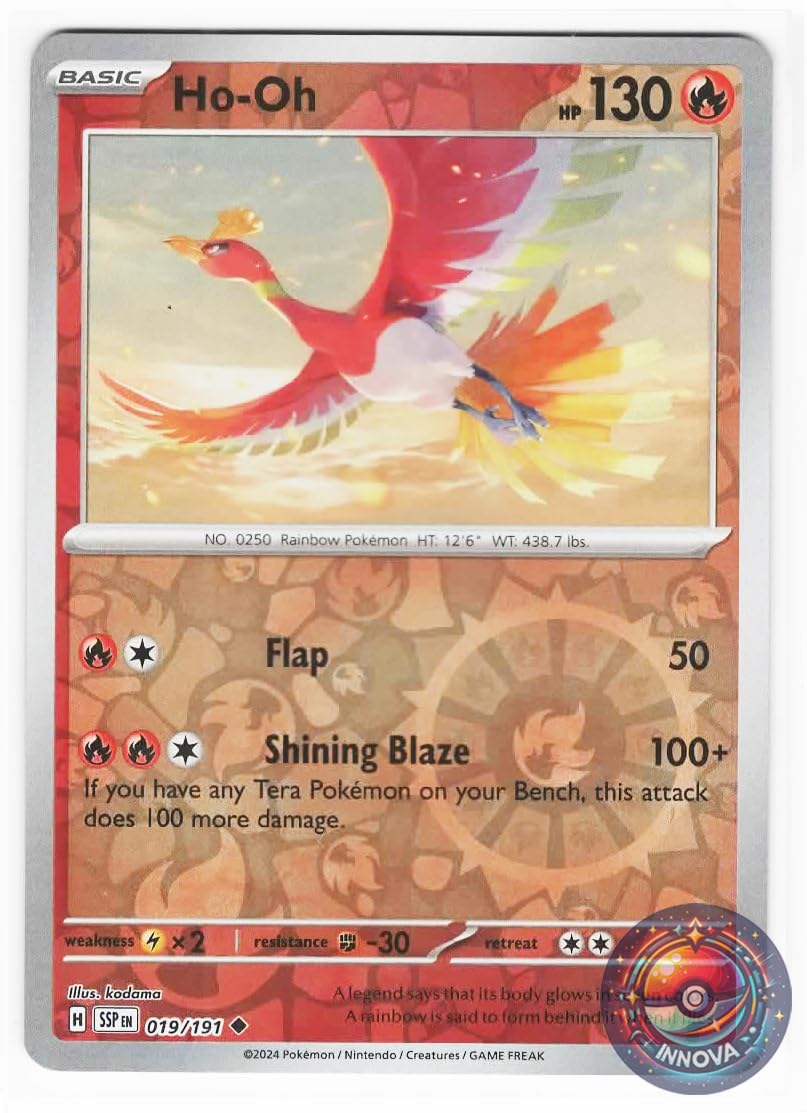 Amazon.com: Pokemon - Ho-oh 019/191 – Surging Sparks – Reverse