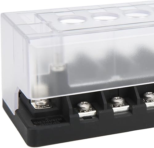 Miniatura 9 de Raguso Caja de 6 vías Coche Bloque Línea Disyuntor Estaño Plateado Cobre Independiente Circuito Buena Conductividad para Faros de Coche Navegación