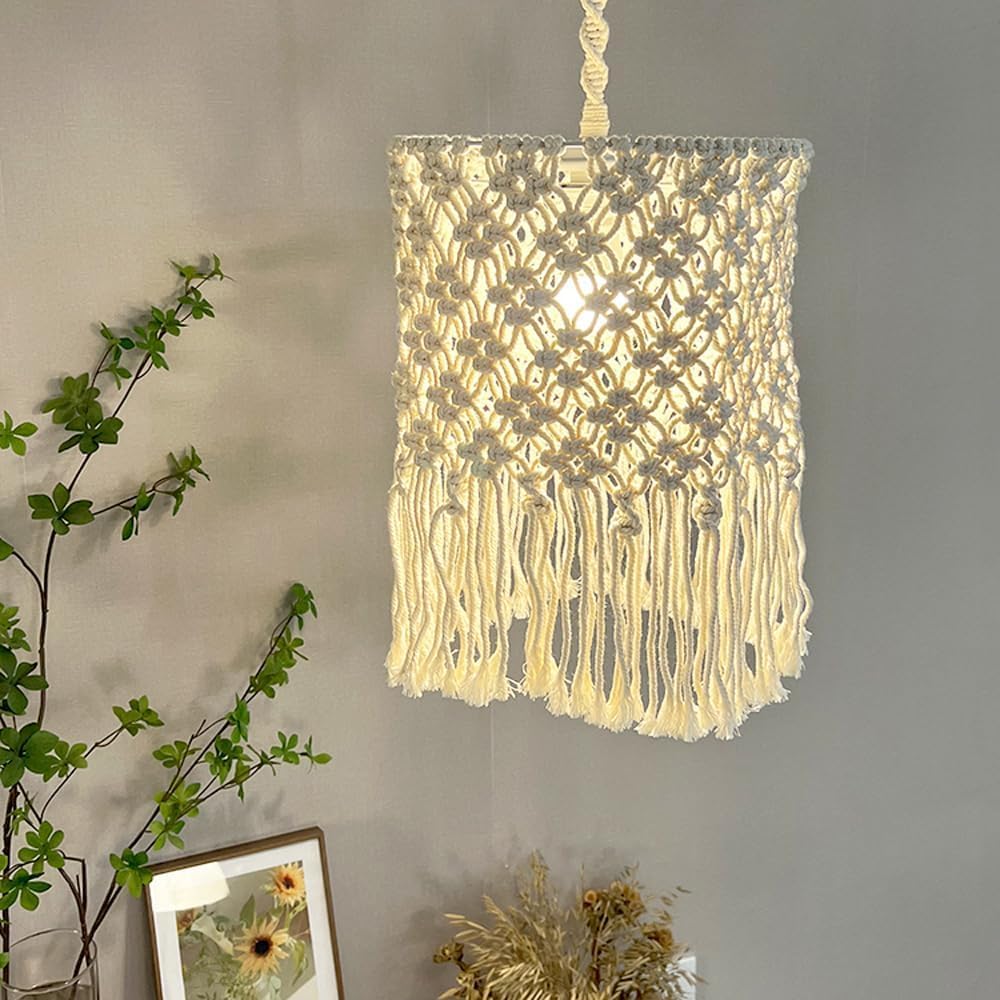 Fabbrica di lampade Design originale Cotone intrecciato a mano Frange di Boemia Elegante lampada a sospensione minimalista Nappa di Boemia Magazzino Agriturismo Camera per bambini Scale Plafoniera