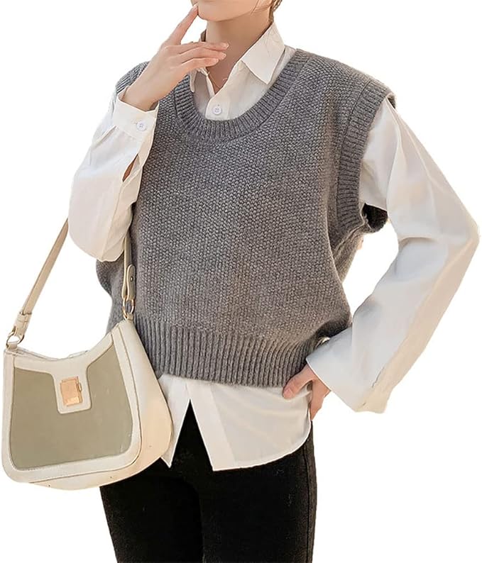 Amazon Qian Qian ニットベスト レディース ショート丈 Uネック ベストセーター 無地 ノースリーブ 袖なし 柔らか トップス チョッキ サマーベスト ニットセーター カジュアル ゆったり 無地 通気性 通学 通勤 大きいサイズ グレー ベスト 通販 Amazon Qian Qian ニットベスト レディース ショート丈 Uネック ベストセーター 無地 ノースリーブ 袖なし 柔らか トップス チョッキ サマーベスト ニットセーター カジュアル ゆったり 無地 通気性 通学 通勤 大きいサイズ グレー ベスト 通販