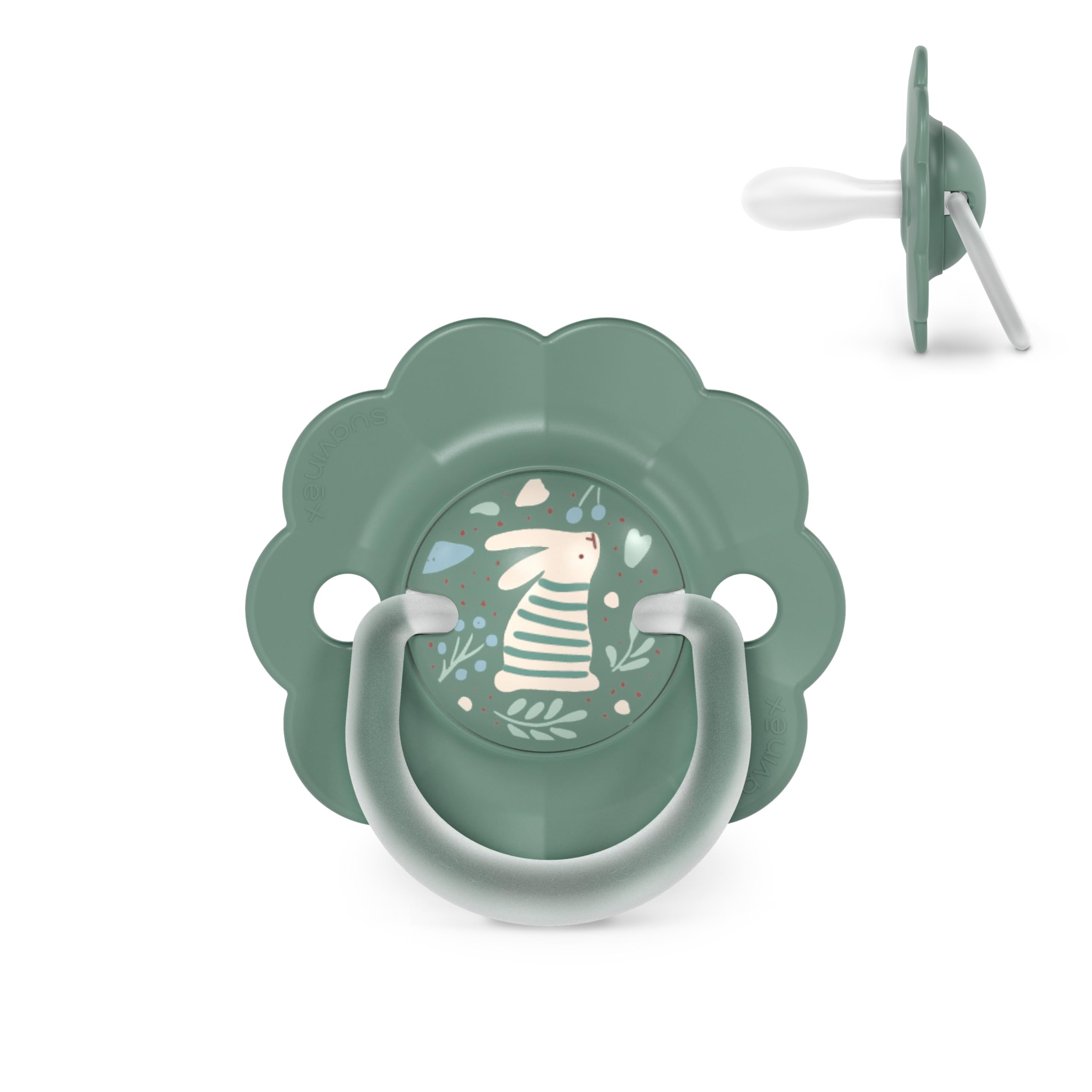 Suavinex, Chupete Bebés 6/18 Meses, con Tetina Fisiológica de Silicona SX Pro, Simétrica, Plana y Flexible, Respeta el Desarrollo Bucodental, con Anilla, Forma que Evita Rozaduras, Wonder Verde Liso — view 12