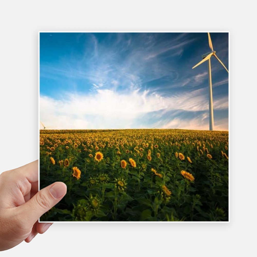 Autocollant carré tournesols ciel bleu 20 cm DIYthinker pour mur et PC portable 4pcs