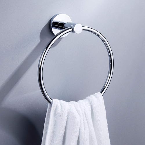 Miniatura 2 de Anillo de toalla de acero inoxidable Percha de estilo contemporáneo Accesorios de baño Soporte de pared Acabado pulido Soporte de toalla de mano