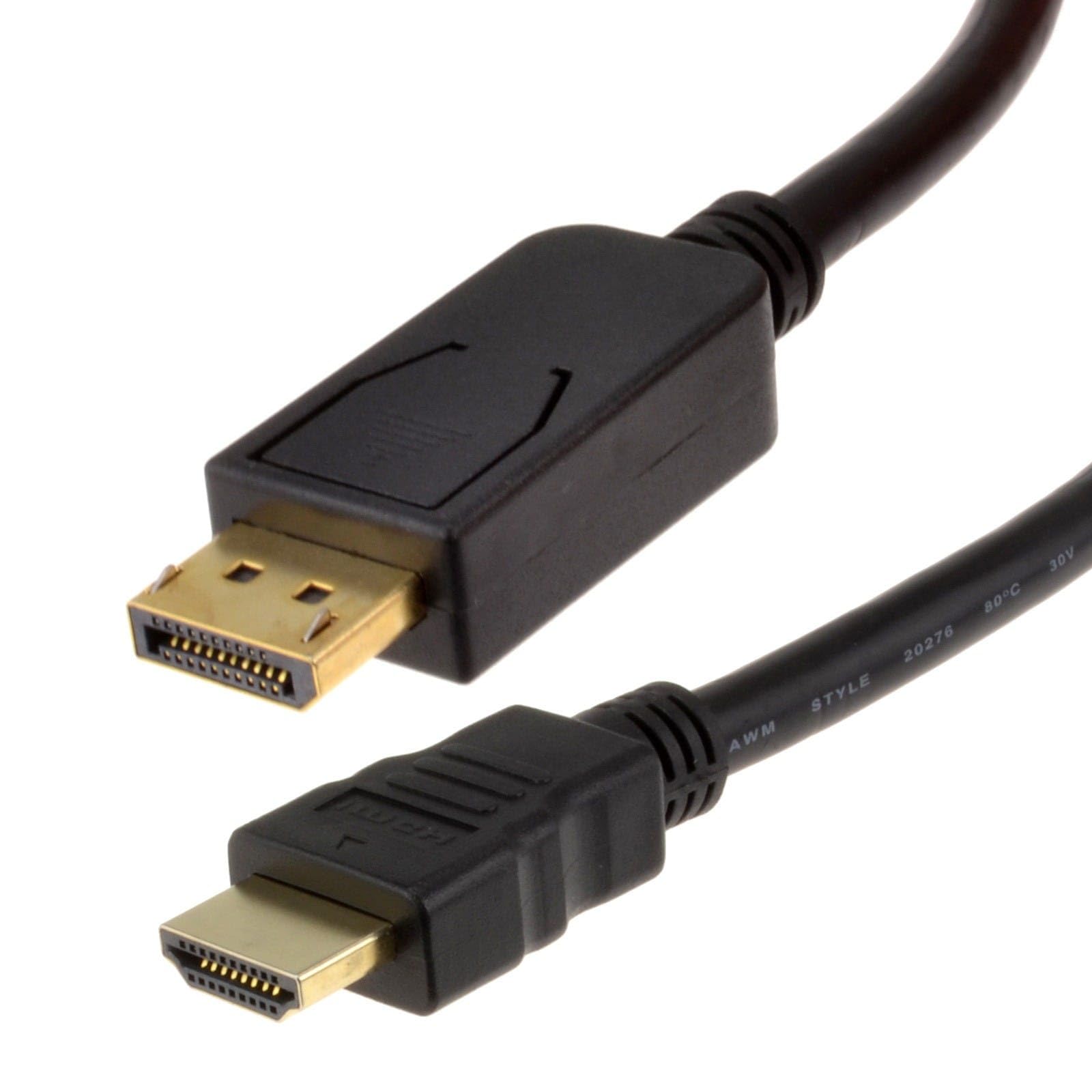 Kenable Men's Displayport Plug To Hdmi Plug Display/Monitor/Tv Cable 2M