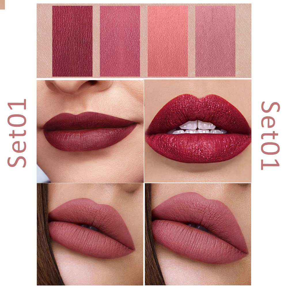 Amazon.com : DNM 4Pcs Little Smoke Matte Cigarette Lipstick Lipgloss Sets  for Women,Lip stain Long Lasting 24 hours Waterproof labiales mate 24 horas  originales matte larga duracion 24 Lip Stick Packs Matte