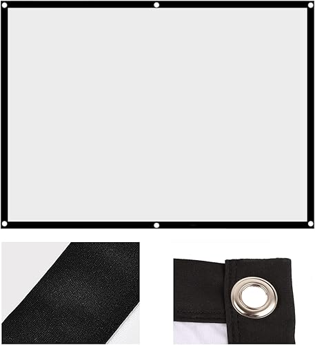 Miniatura 6 de Bewinner Pantalla de proyección de 60 a 100 pulgadas, 4: 3 HD portátil, plegable, antiarrugas, lavable para cine en casa, pantalla de proyector,