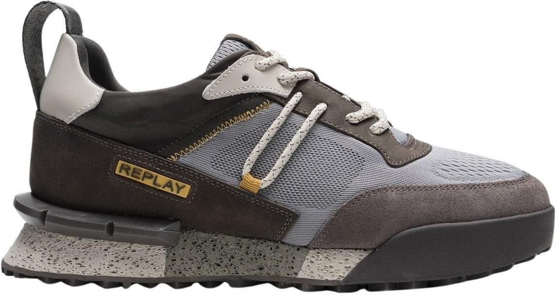 Replay Men's GMS1P Trainers, 2092 Grey DK Grey, 40 EU, 2092 Grey Dk Grey, 8 UK