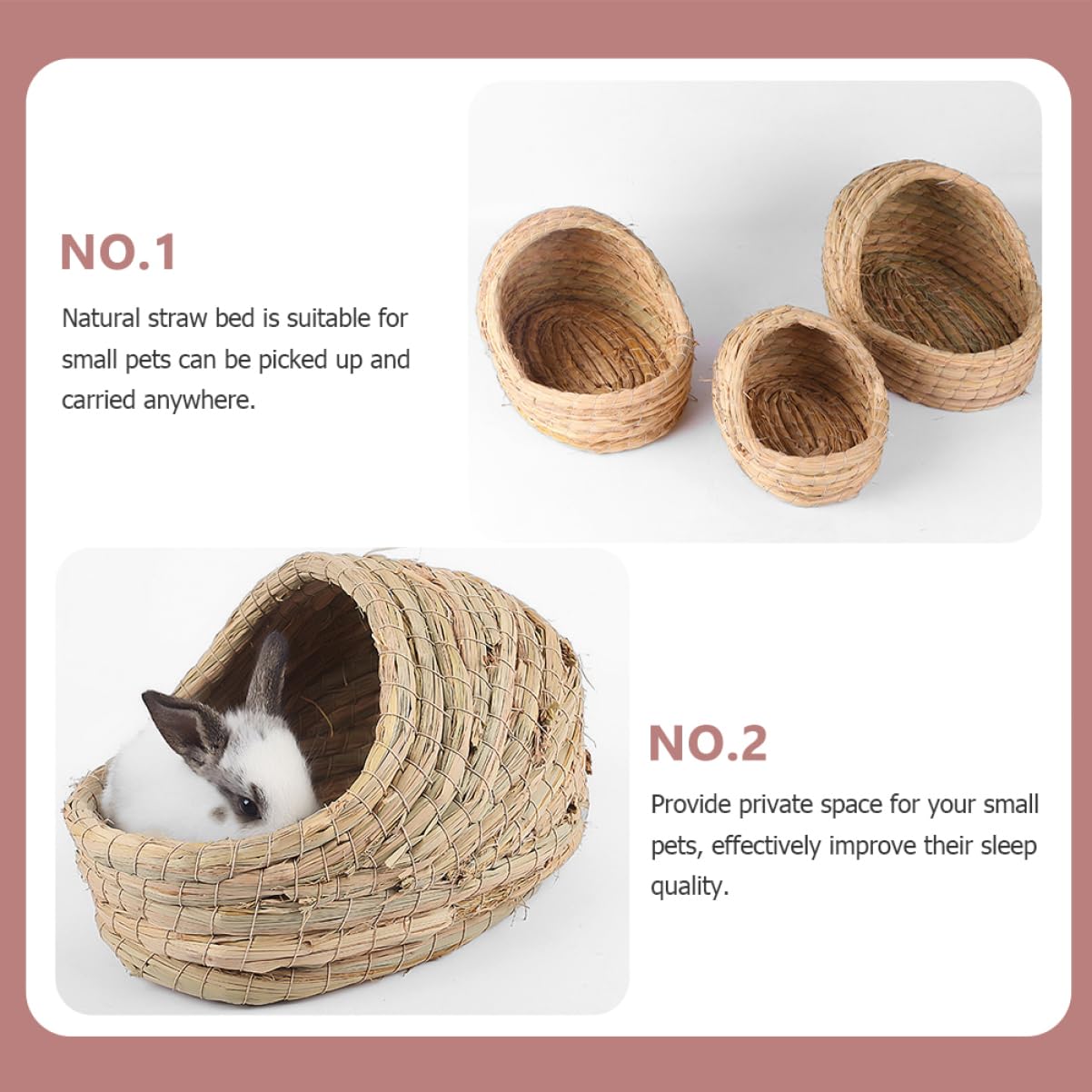 Gewebtes Hamsternest für Kaninchen und Kleine Haustiere aus Stroh Grün