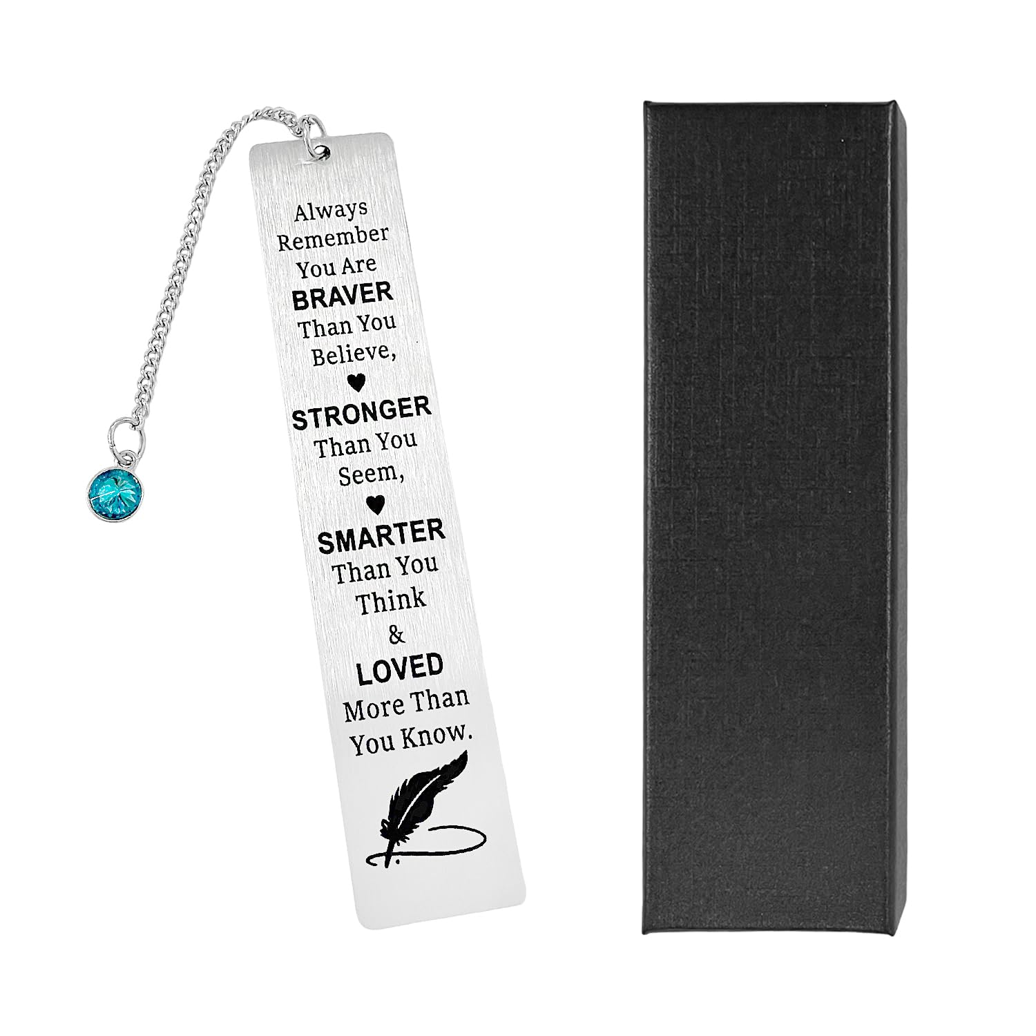 USHXVG 1 Lettering Motivational Bookmark And 1 Black Gift Box, Inspirational Stationery Set, Student Graduation Gift, Exquisite Jewelry Bag Packaging.
