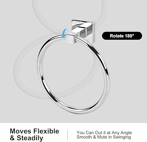 Miniatura 3 de Juego de 5 accesorios de baño de cromo pulido, juego de barra de toalla de mano de acero inoxidable de 23.6 pulgadas, soporte para papel higiénico,