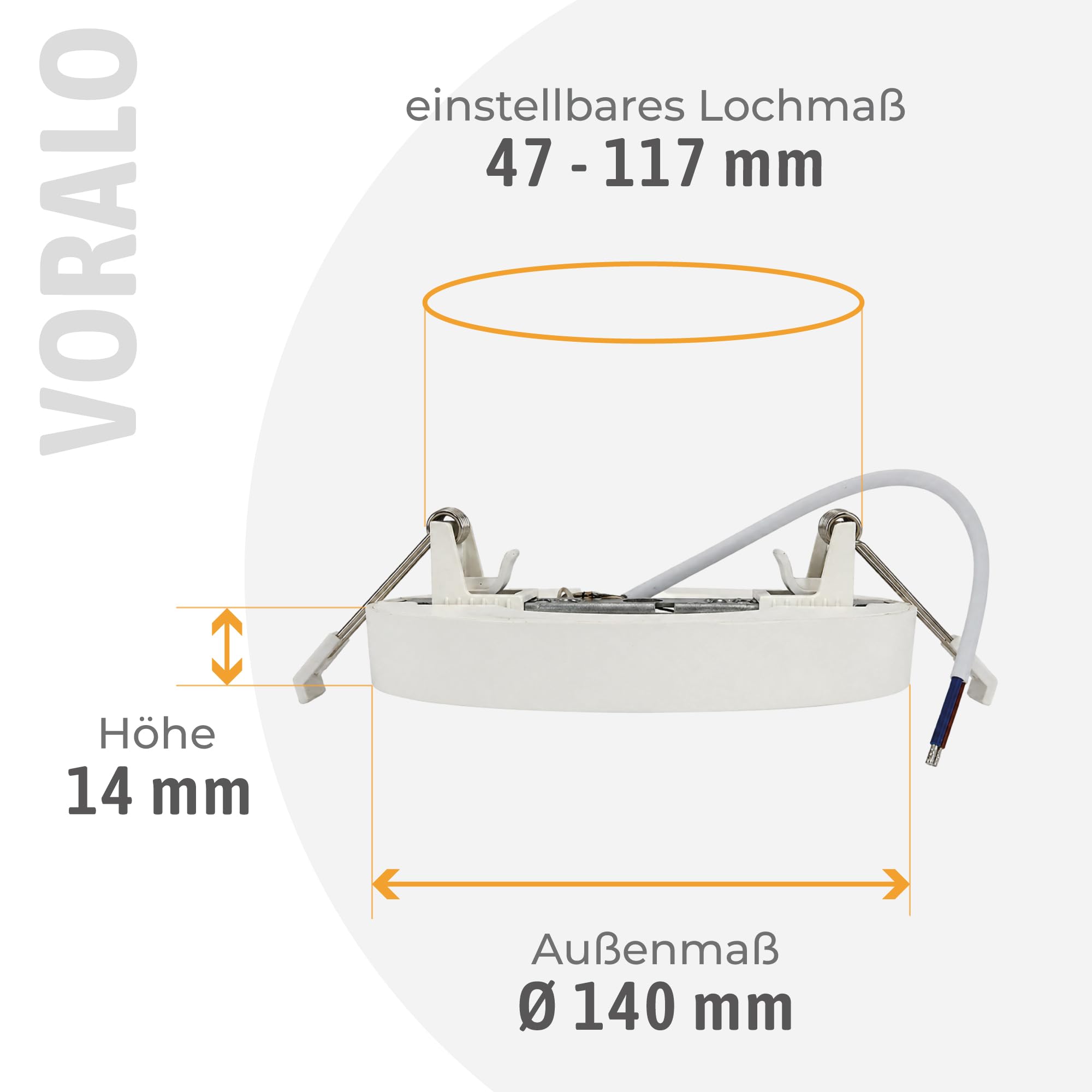 SSC-LUXon 6er Pack VORALO 2in1 flache Deckenlampe Einbau & Aufbau LED warmweiß - Ø 14cm Einbauleuchte/Aufbauleuchte Spotlight