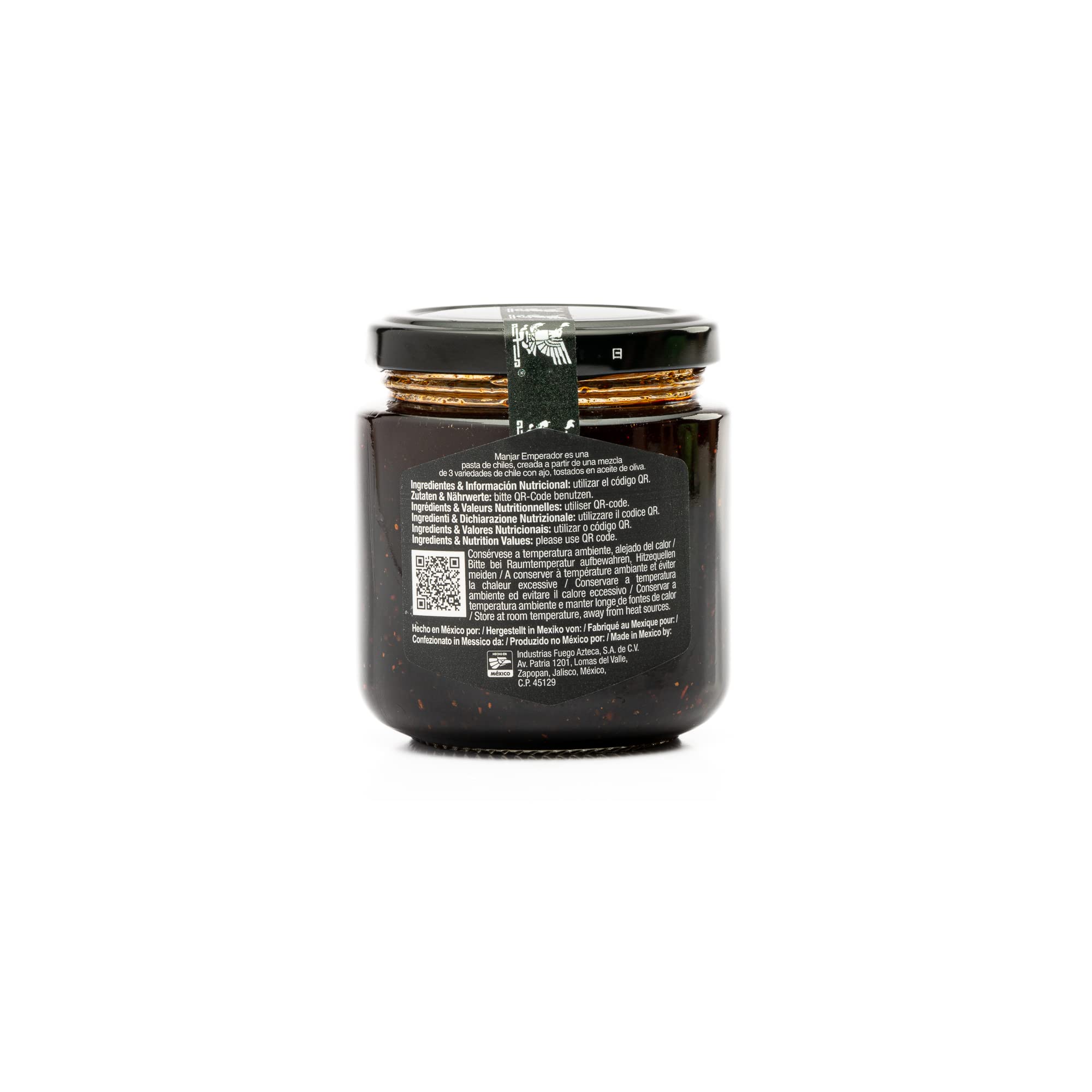ÁGUILA MEXIKA® | 2-pack Manjar Emperador - Pasta/Salsa piccante di 3 varietà di peperoncino messicano: Chipotle, De Árbol & Morita arrostiti, con Aglio, in Olio Vergine d'Oliva.