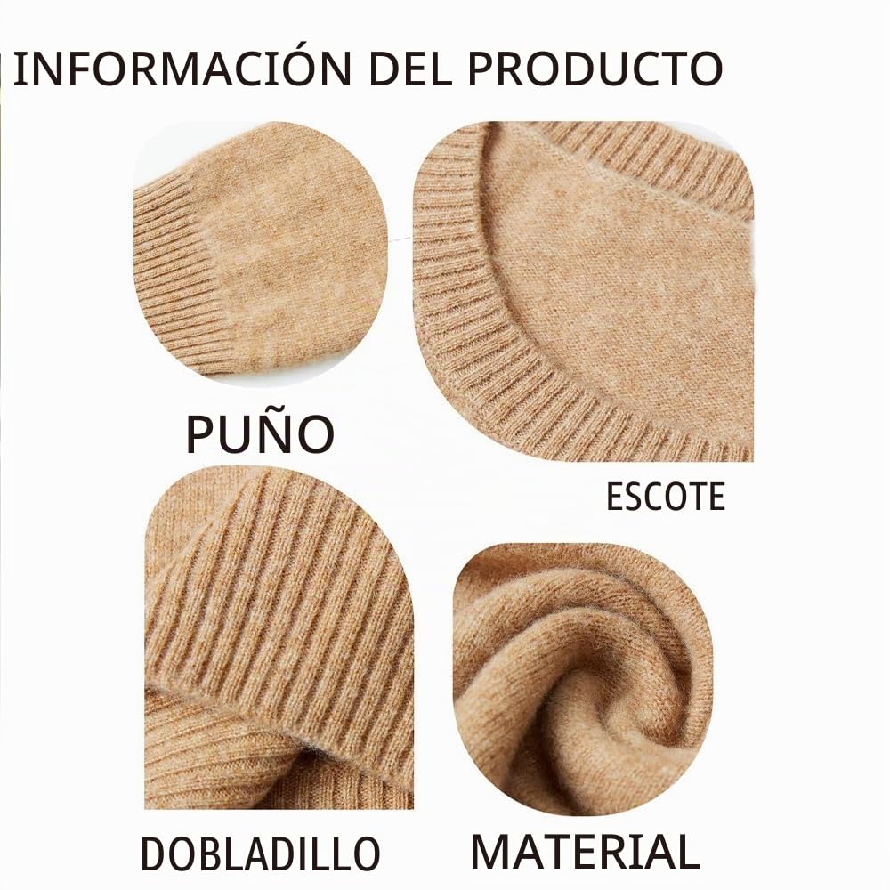 Suéteres de Cachemira para Mujer, jerséis de Cachemira, suéter de Lana Merino para Mujer, suéter de Punto Ligero (Púrpura,XXL)
