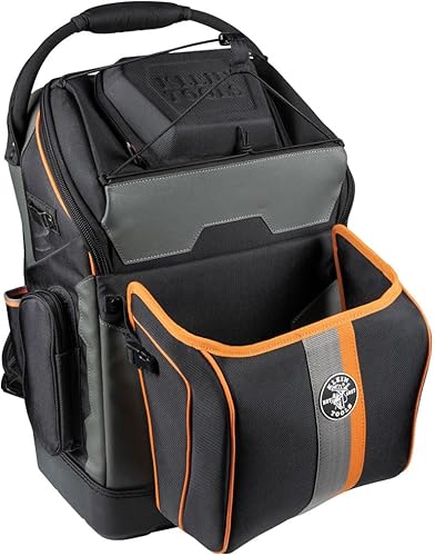 Miniatura 1 de Klein Tools 55665 Mochila para trabajadores de hierro y soldador, exterior resistente al fuego, 27 bolsillos, casco de soldadura de sujeción, casco