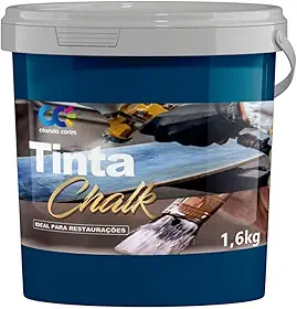Tinta Chalk Dark Blue 1,6Kg Restauração Universal ideal para Madeira, PVC, Móveis, Ferro, Vidro, Plástico