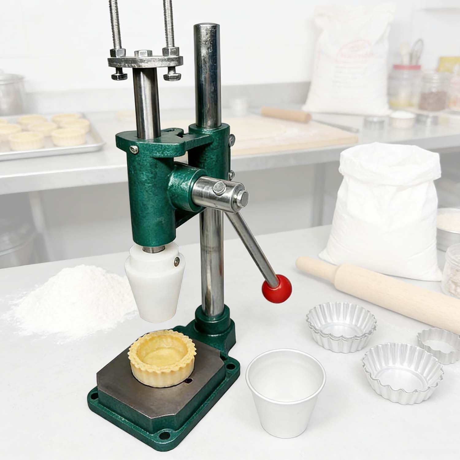 Macchina manuale per la preparazione di crostate - Pressa per crostate all'uovo per cuocere torte e gusci di cialde