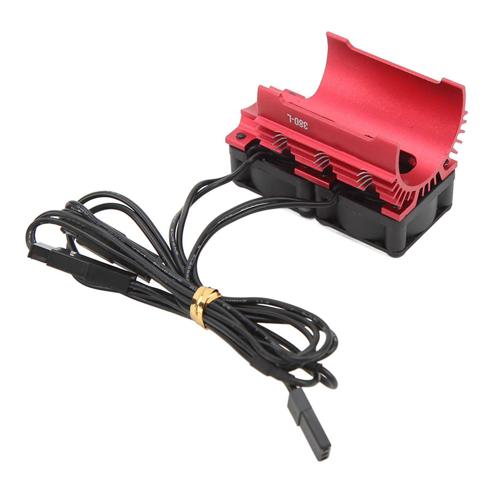 UBEF Brushless Motor Cooling Fan, Brushless Motor Heatsink Simple Installation Disassembly Dual Fan Strong Heat Dissipation for 1/8 RC Cars (red)