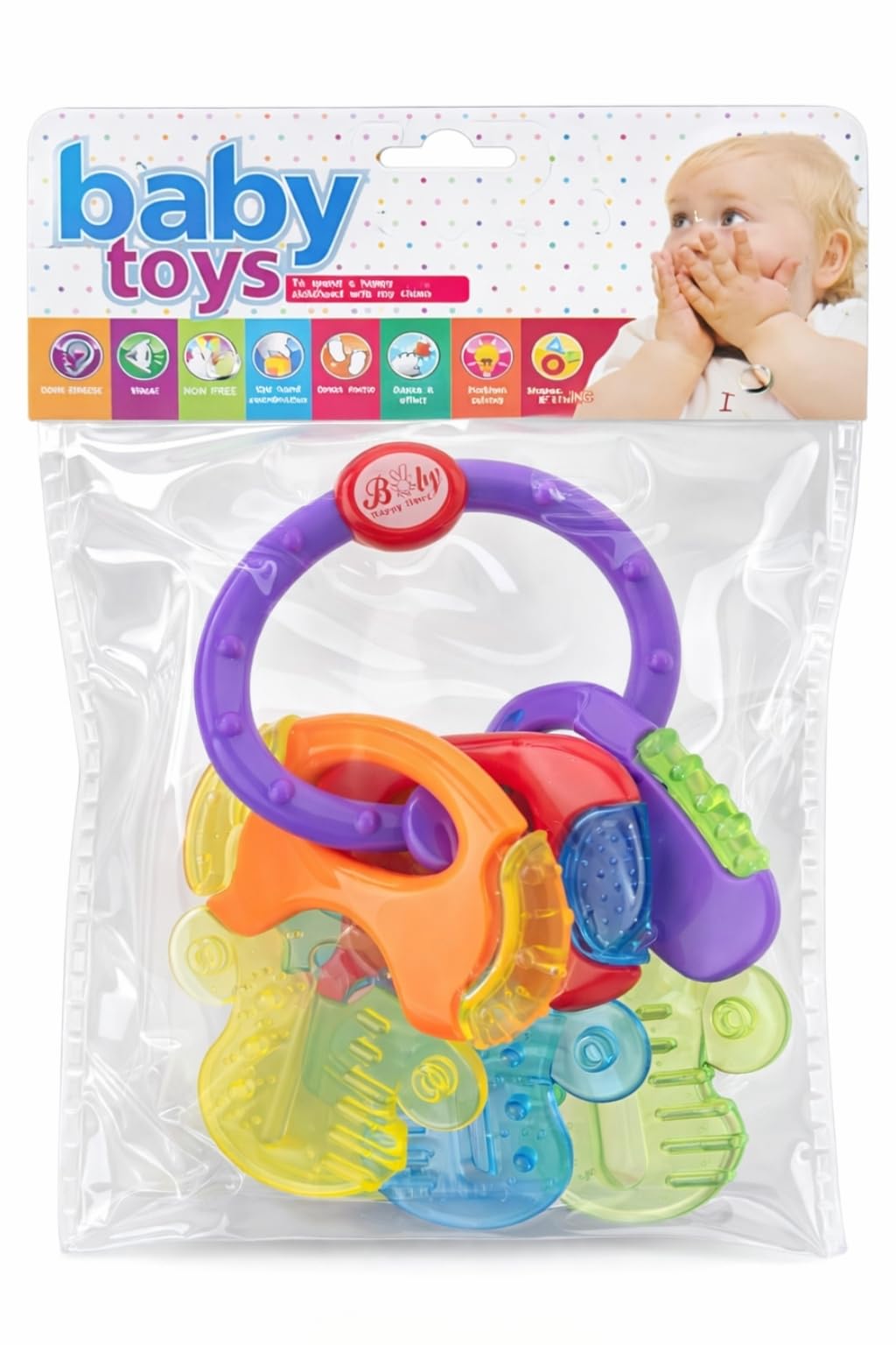 Baby Toy – 2 in 1 Teether for Infants | Silicone & Neem Wood Teether | BPA Free, Soft, Safe & Non-Toxic Chewing Toy for Babies | Natural Soothing Relief Pack of 1 (Key Teether)-image-7