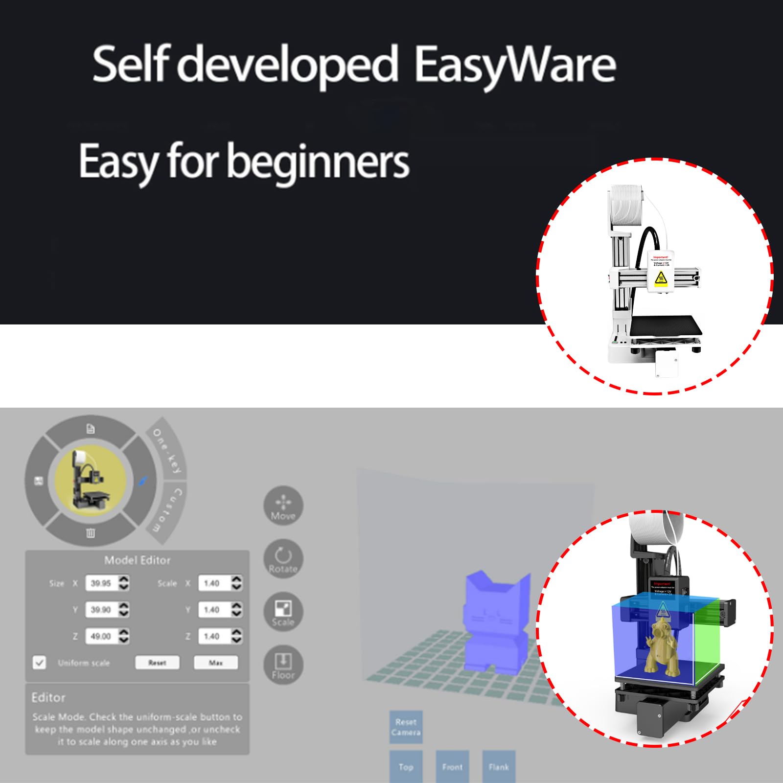 Impresora 3D fácil de Usar para entusiastas y con Fines educativos con Software Integrado