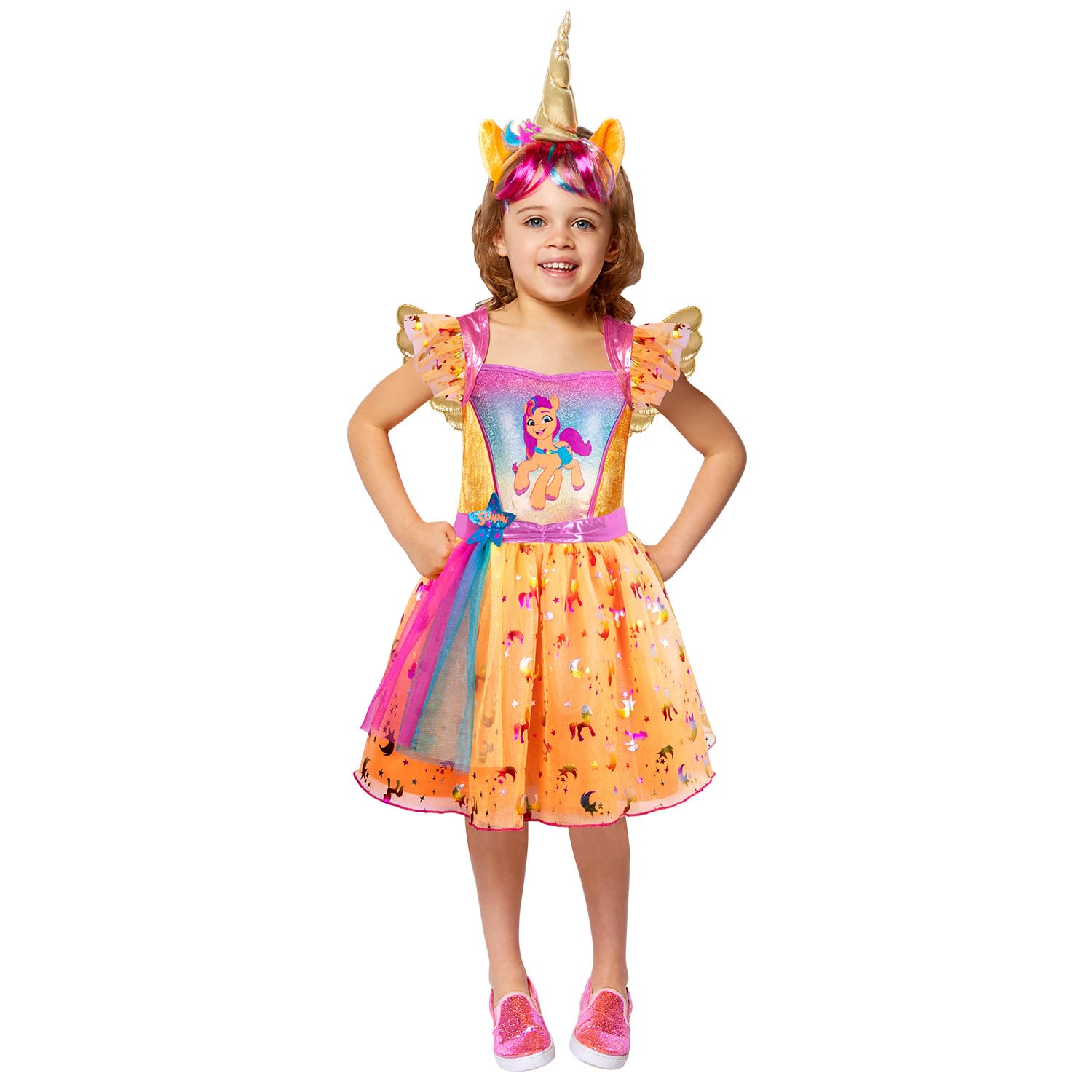 Amscan 9918480 - Oficjalnie licencjonowany kostium dziewczęcy My Little Pony Sunny Starscout Fancy Dress Age: 4-6 lat