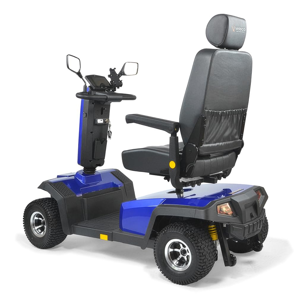 VELECO SHARPY PRO – Vehículo de cuatro ruedas con motor potente y batería de larga duración, equipado con neumáticos grandes (Azul)