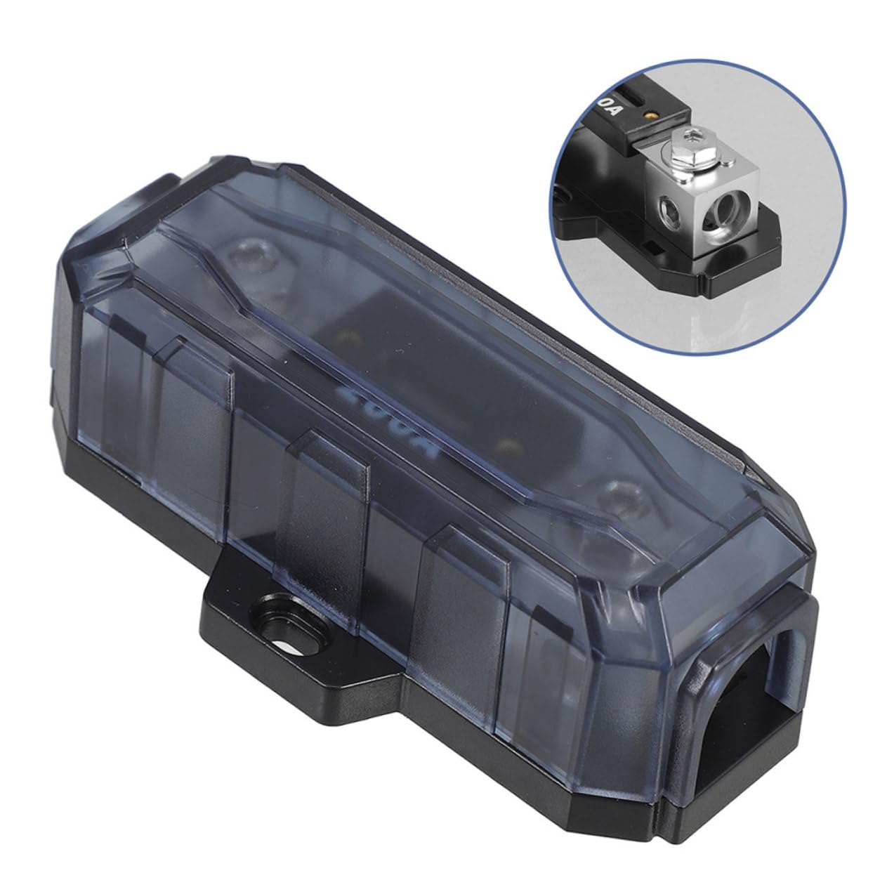 Portafusibile per Impianto Audio Auto 200a 0ga, 2 Pezzi | Lega di Zinco, Argento, Installazione Semplice, Protezione Affidabile, per Vari Modelli