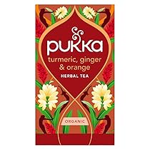 Pukka Herbs Turmeric Active, Tisana Biologica, Con Zenzero, Curcuma, Ortica e Arancia, Ideale Per Rimanere Attivi, 1 Confezione, 20 Filtri