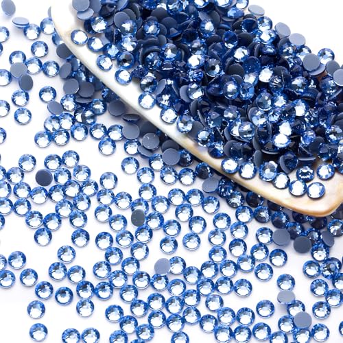 Image of Hotfix Rhinestones Bulk, 14400PCS Light Blue Hot Fix Rhinestones for Clothes DIY Decoration Crafts, Light Blue, SS10, 2.7-2.9mm