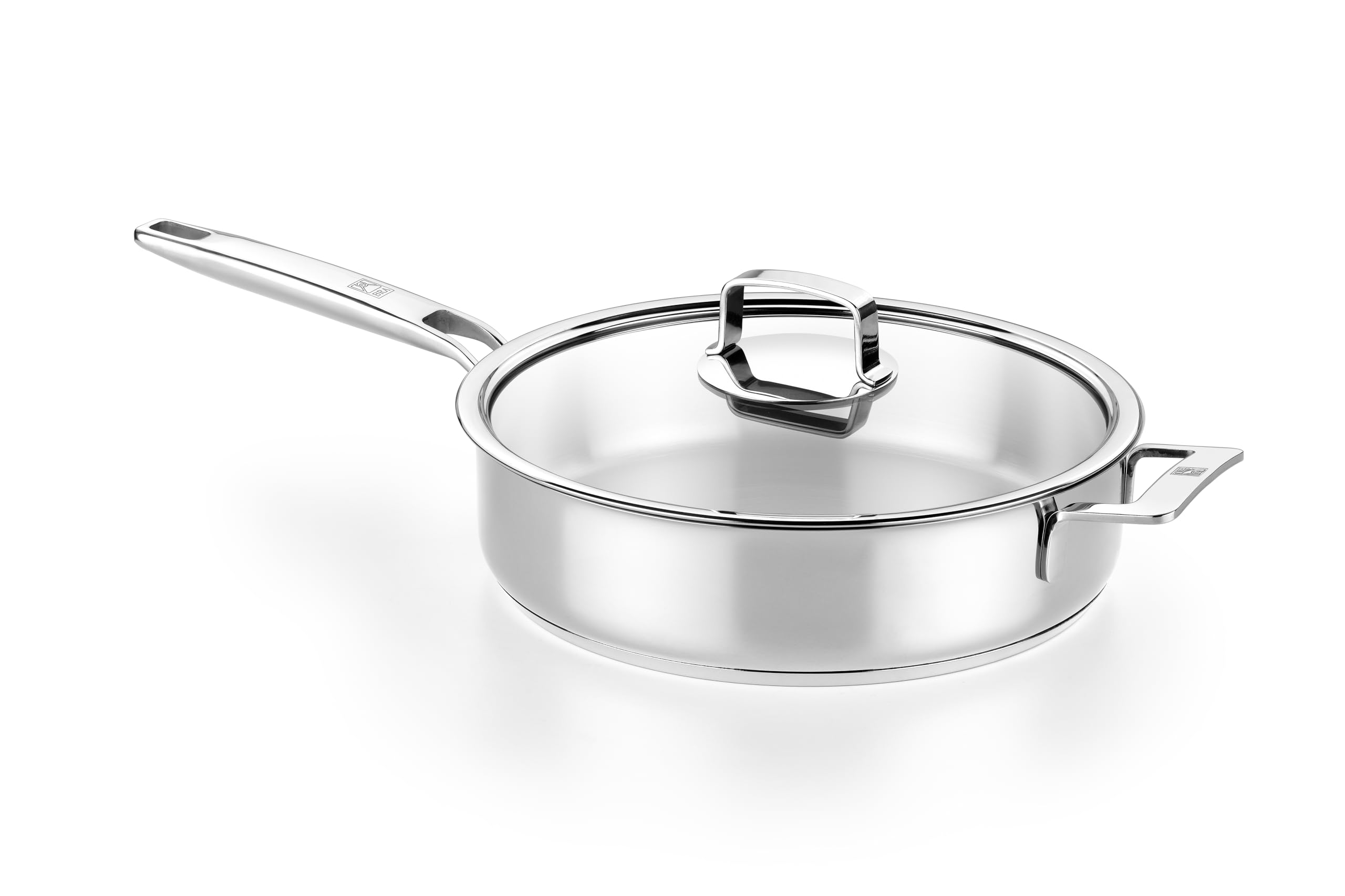 BRA Signature | Guisera con tapa 28 cm, Acero Inoxidable 18/10 | Sin Antiadherente, Acero Inoxidable 18/10, Compatible con todas fuentes de calor, Mango y Asas Acero Inoxidable