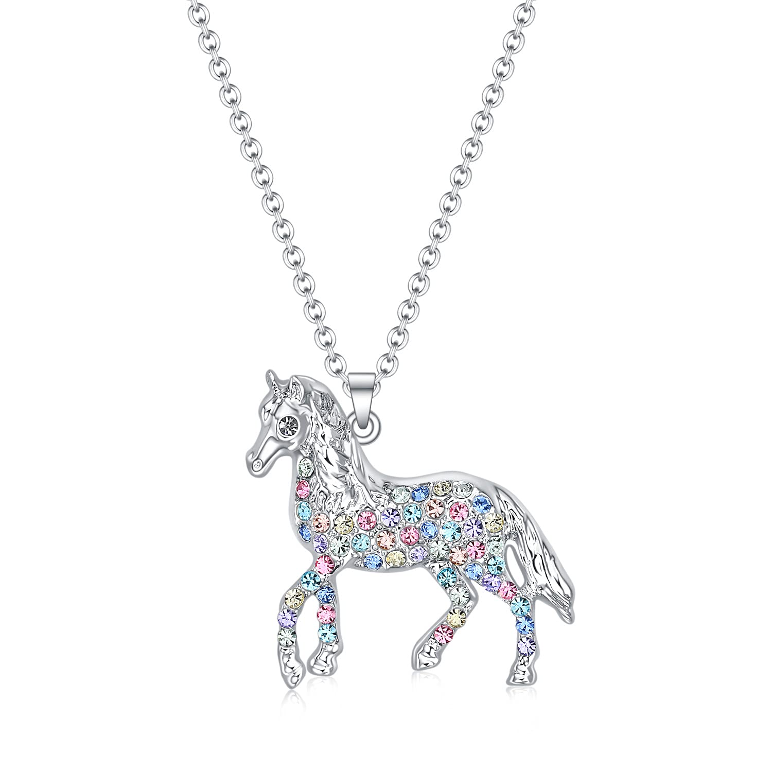 luomart Girls Horse Necklace Gifts for Women,Animal Horses Pendant Necklaces Jewelry for Women