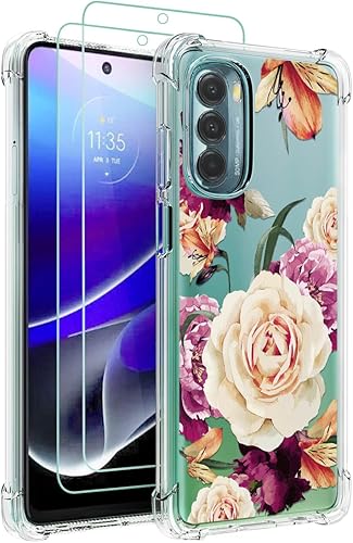 Osophter Funda para Moto G Stylus 5G 2022 funda de goma TPU flexible para Motorola Moto G Stylus 5G Stylus 5G 2022 (flor morada)