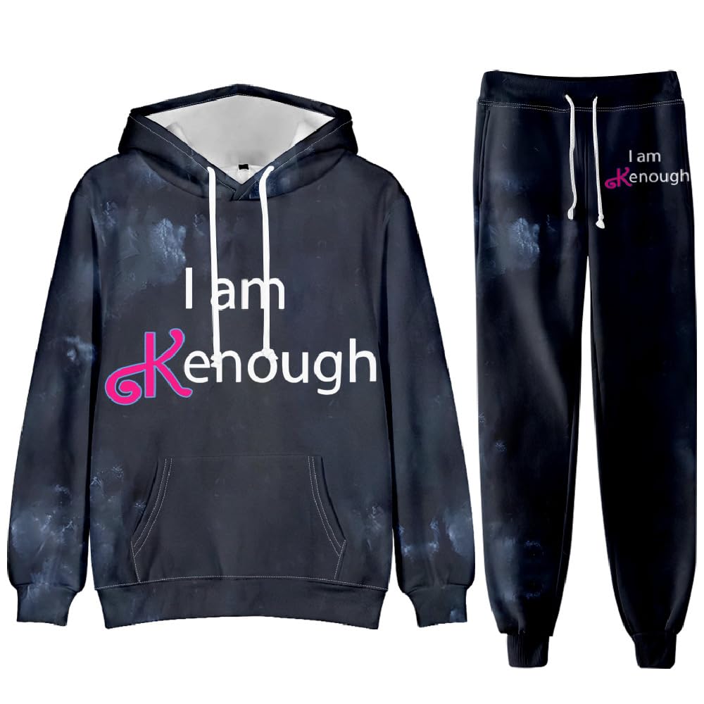 JMDREAM Unisex I Am Ken Hooded Enough Merch Hoodies Sports Suit Casual Clothing Fashion Tie Dyes Cosplay Streetwear