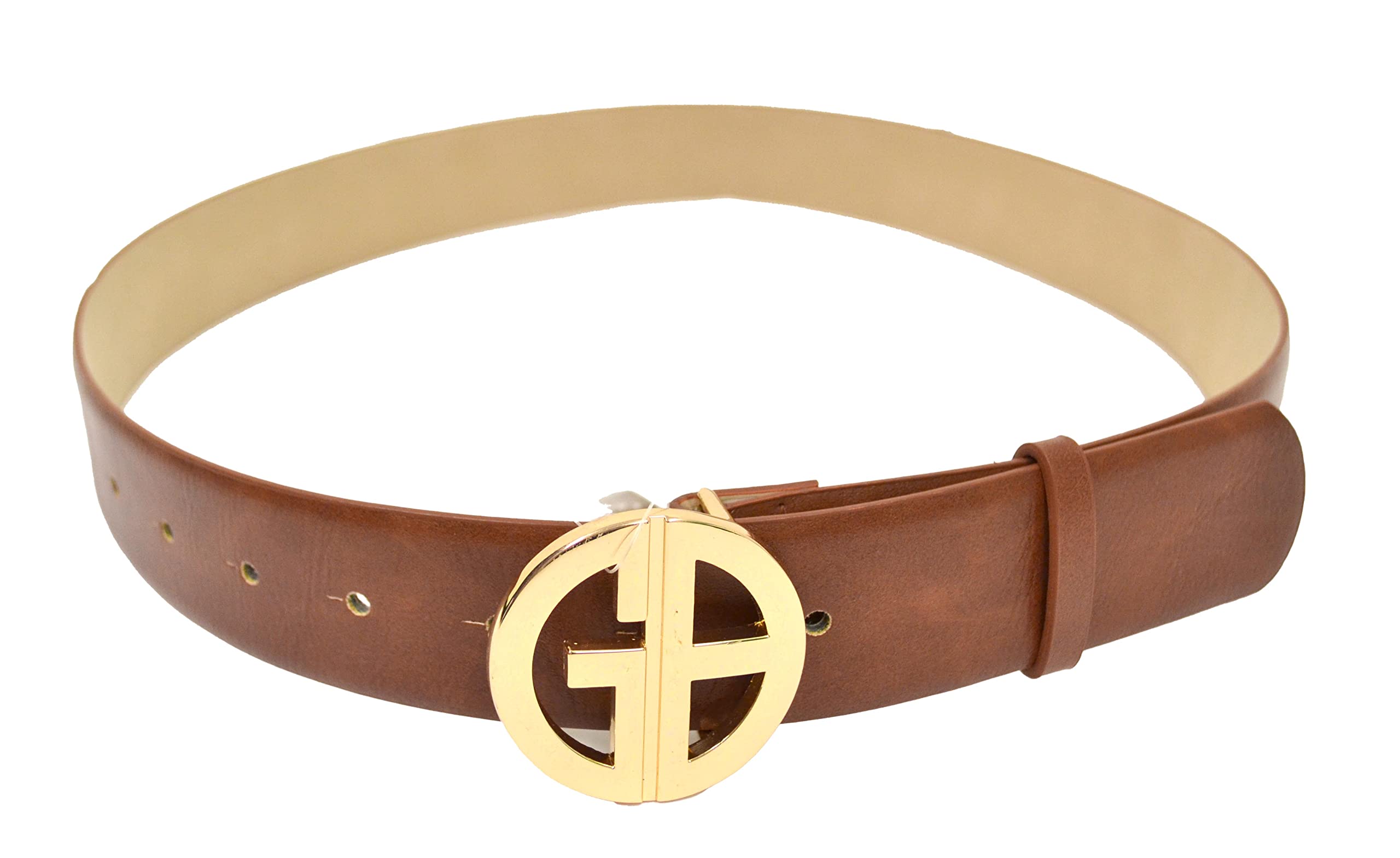 Giani Bernini Womens Signature-Buckle Panel Belt Brown Large 36