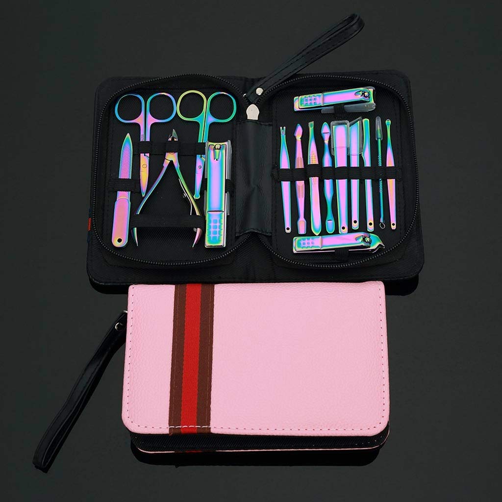 16 in 1 Stainless Steel Pedicure Kit Nail Clipper Set Nail Scissors Beauty Nail Tool Manicure Sickle Pusher