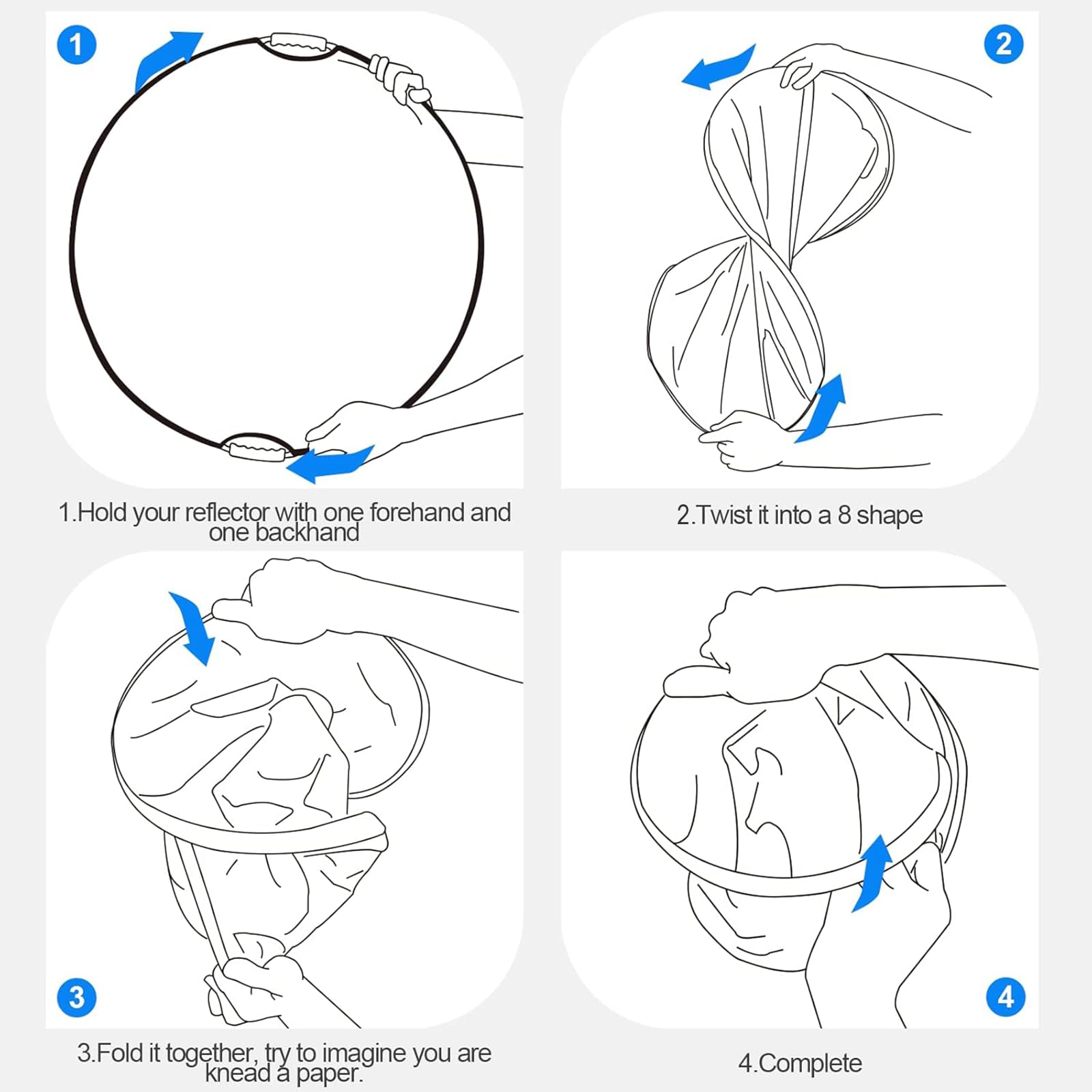 WELLMAKING 32 Inch (80cm) Reflector Photography, Collapsible Light Reflector with Bag & tilt Adapter, 5 in 1 Handle Reflector for Studio & Outdoor Lighting -Translucent, Silver, Gold, White and Black