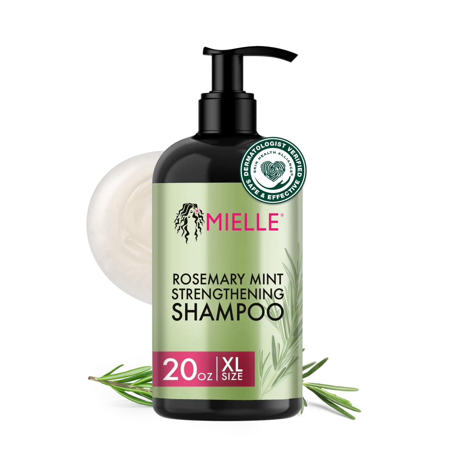 Mielle Organics Rosemary Mint Hair Strengthening Biotin Shampoo - Moisturizing Hair Shampoo for Women and Men to Gently Cleanse, Repair & Protect