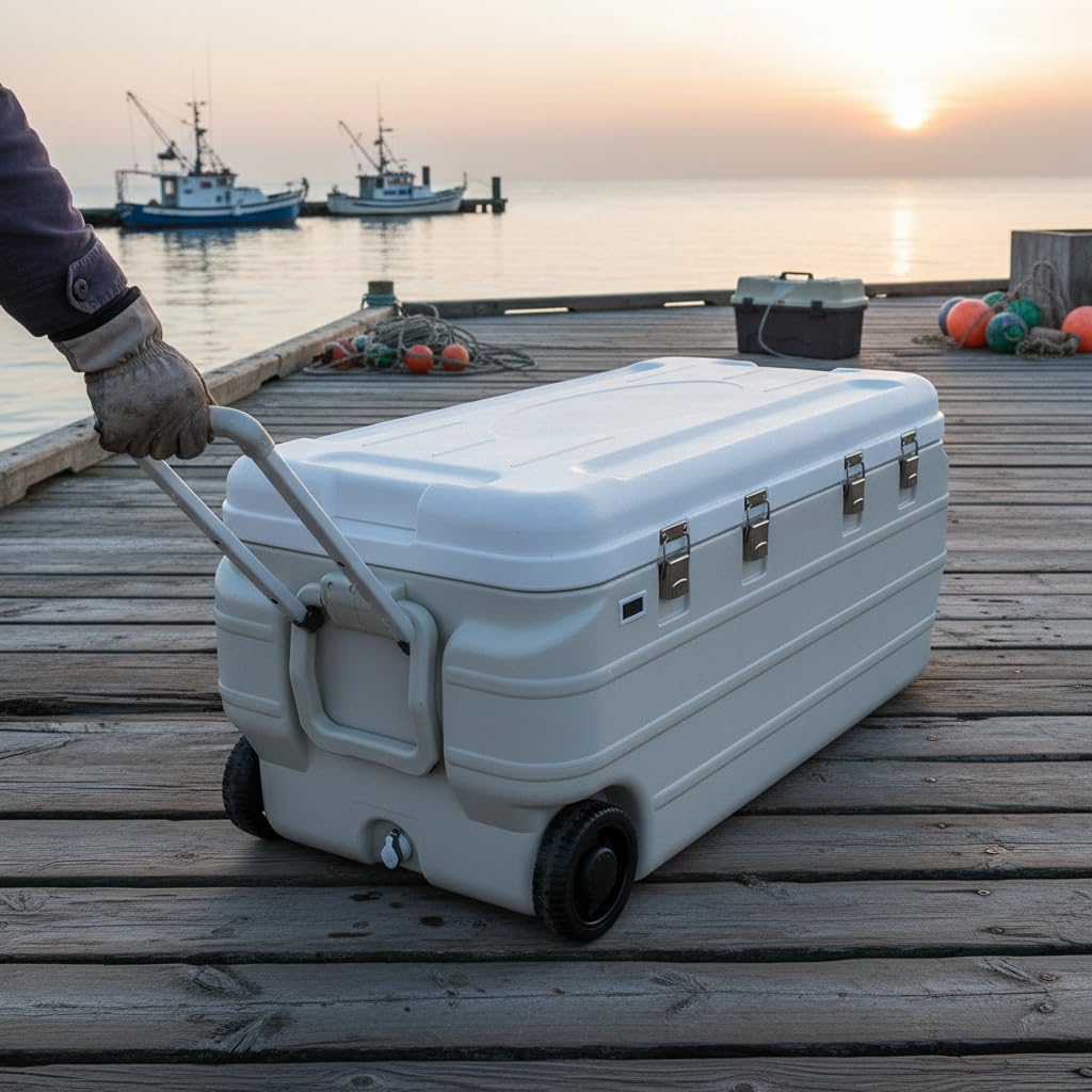Box Termico 180 L per Pesca, PU, senza ruote + ghiaccio
