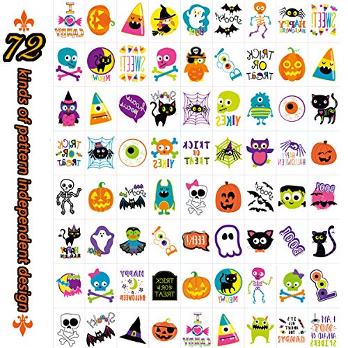 Bolzra AMWSJWENSTIE8301 144 Pcs Halloween Temporary Tattoos thumb #1