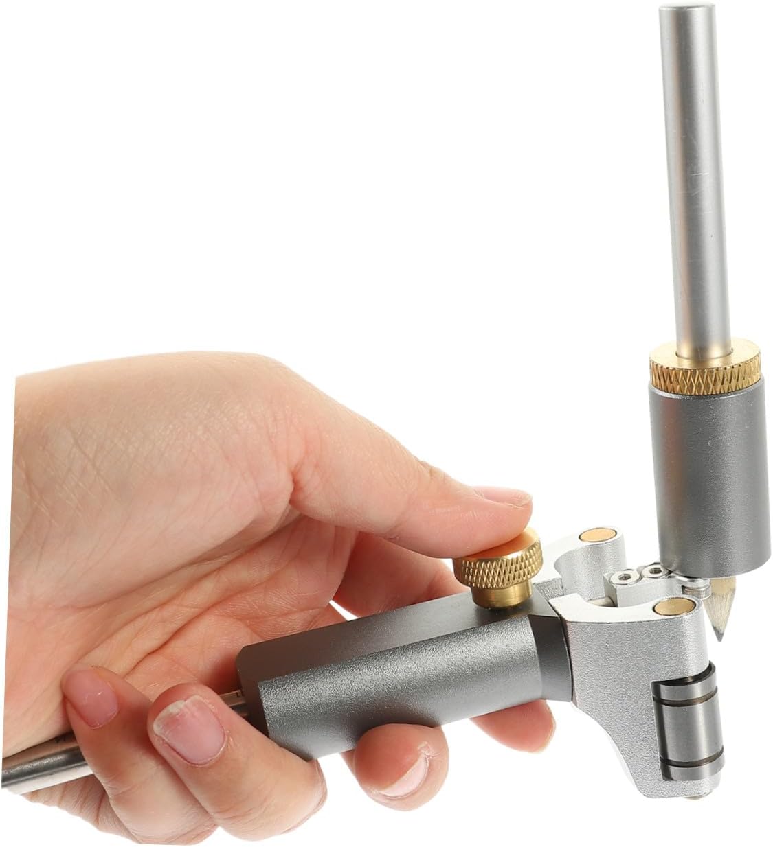 Homoyoyo Adjustable Two-in-one Handheld Scriber 0-120mm Curved Parallel Line Drawing Tool Portable Woodworking Marking Gauge for Outdoor and Home Use Random Color